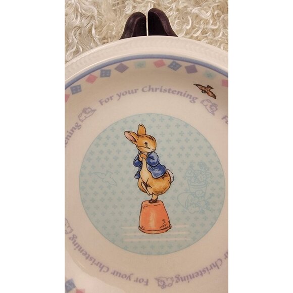Vintage Wedgwood Peter Rabit Christening Plate from the Stories of Beatrix Potte - Picture 9 of 9